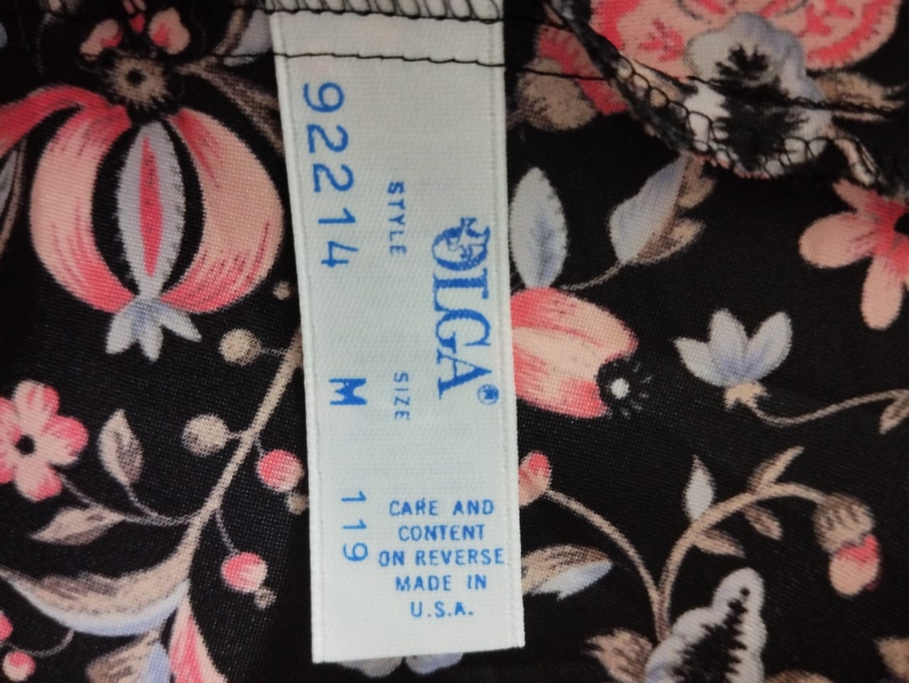 Vintage 70s Black Floral Silky Peignoir Nightgown - Image 5